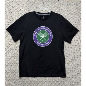 The Championships Wimbledon T-Shirt Mens XL Black  Short Sleeve Tennis Adult